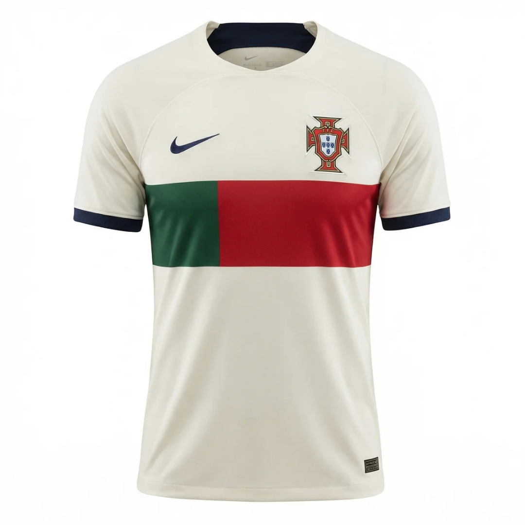 Camisa Seleção de Portugal II 2022 - Retrô Nike - Branca com detalhes em vermelho e verde