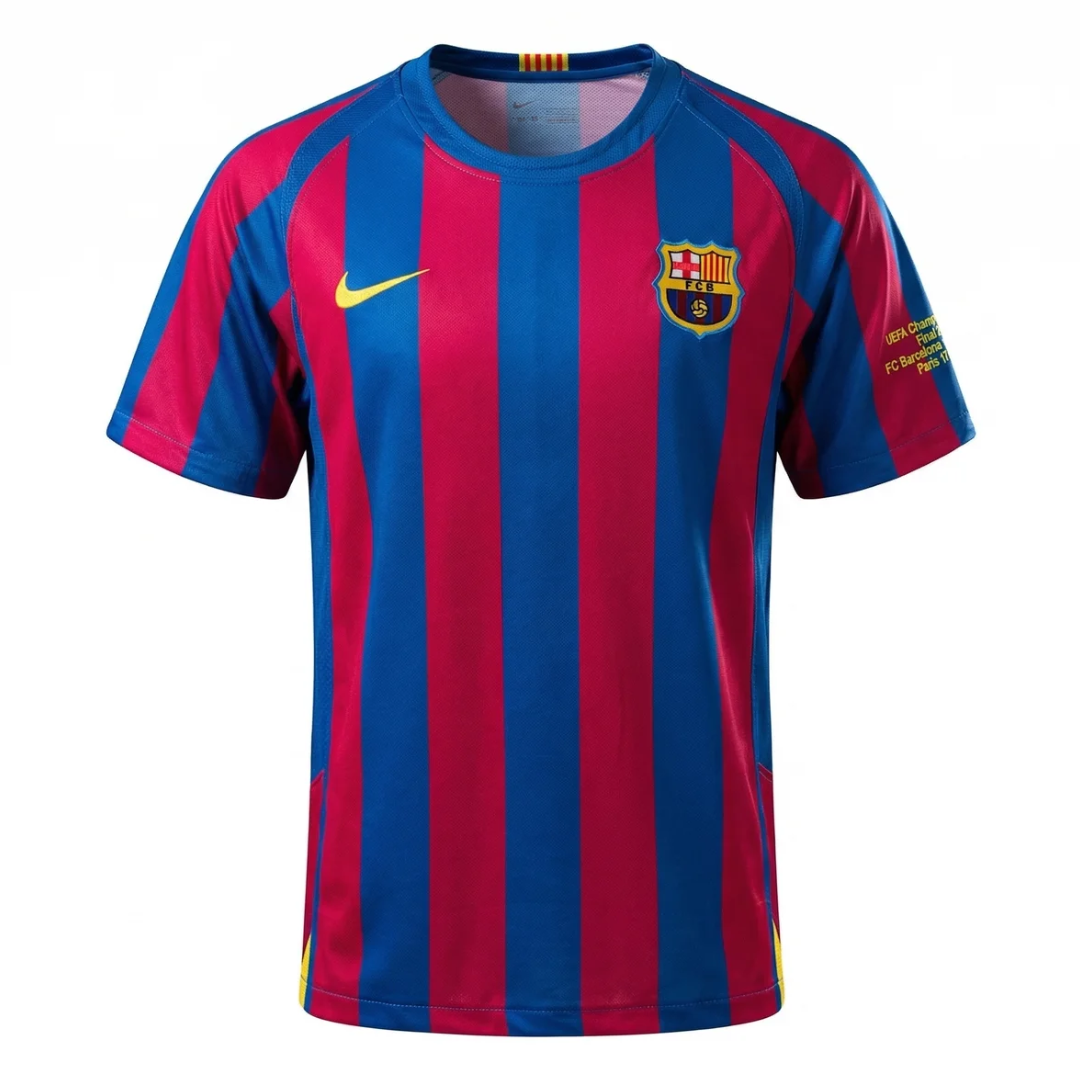 Camisa Barcelona I 2005/2006 - Retrô Nike - Azul e vermelha