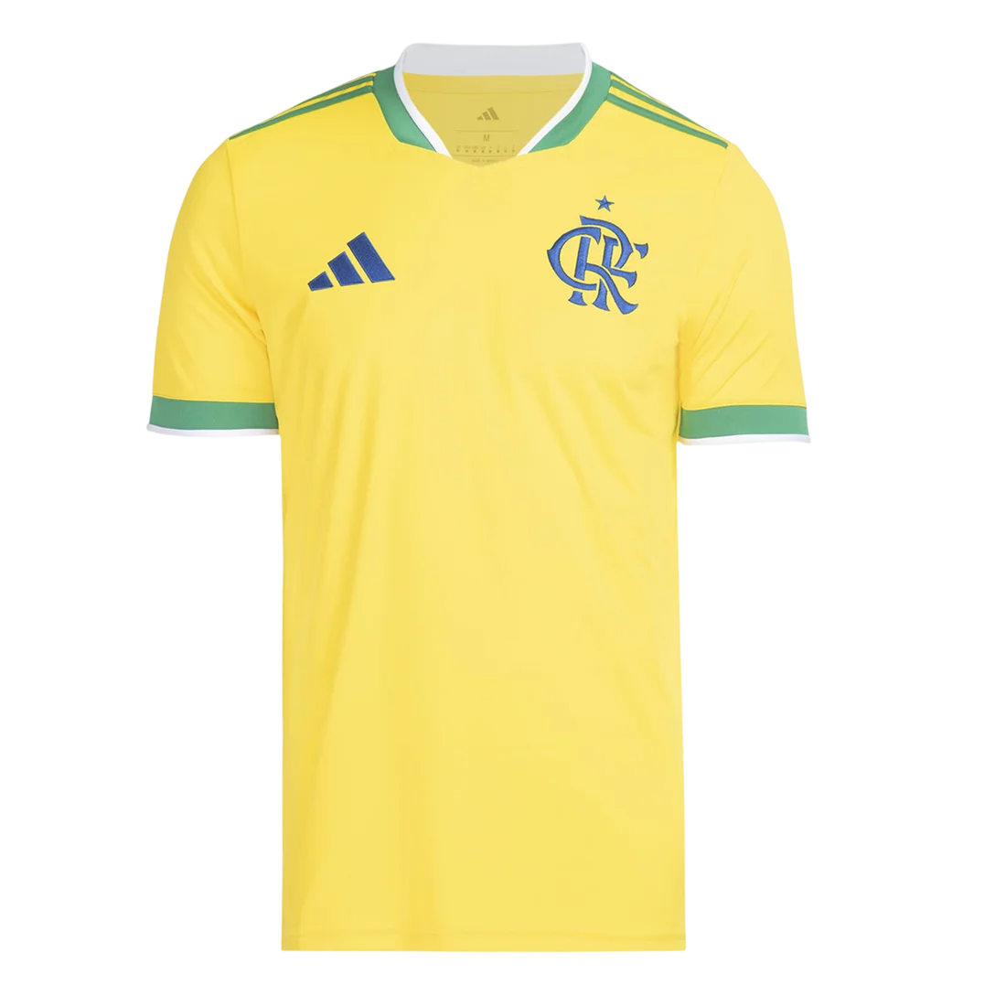 Camisa Flamengo Edição Especial Copa do Mundo 2026 - Torcedor Masculina Verde e Amarela
