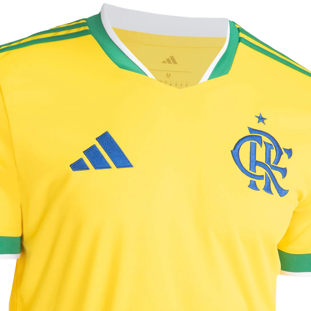 Camisa Flamengo Edição Especial Copa do Mundo 2026 - Torcedor Masculina Verde e Amarela