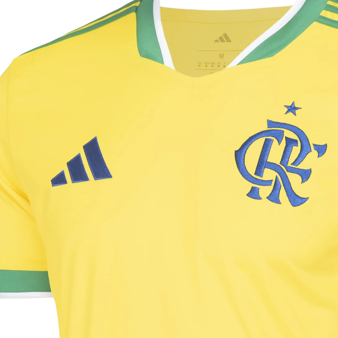 Camisa Flamengo Edição Especial Copa do Mundo 2026 - Torcedor Masculina Verde e Amarela