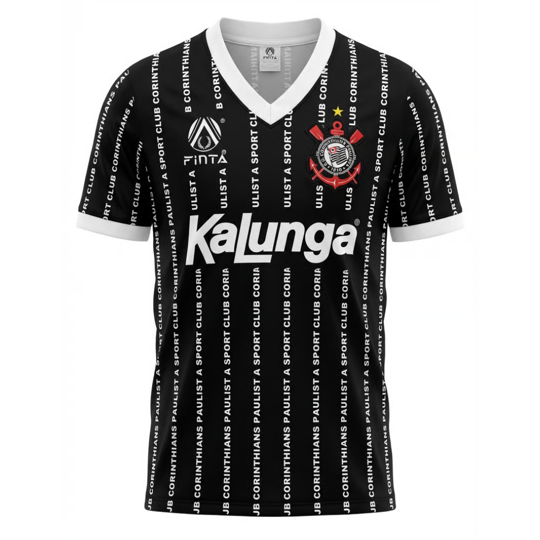 Camisa Corinthians III 1994 - Retrô Finta Masculina - Preta com detalhes em branco