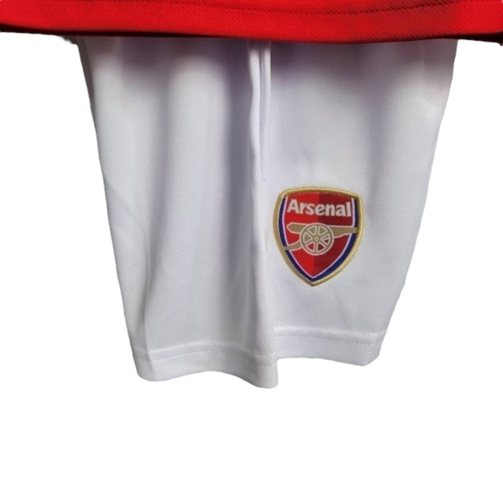 Conjunto Infantil Arsenal I 2002/2004 - Retrô Nike - Vermelho com detalhes em branco