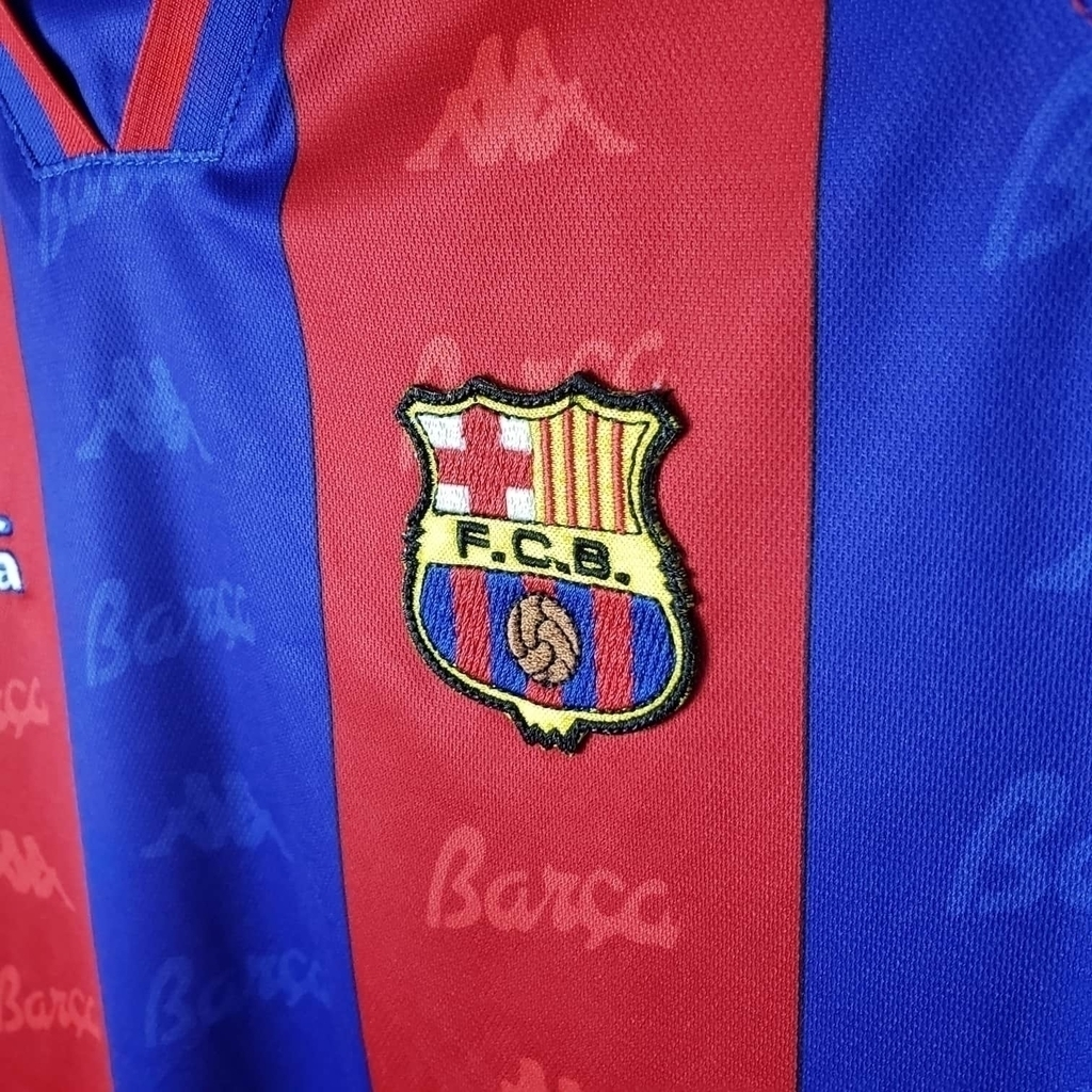 Camisa Barcelona 1996/1997 - Retrô Kappa - Azul e Grená