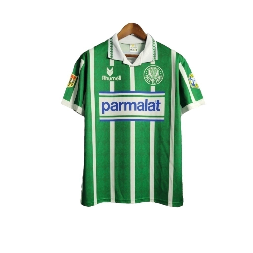 Camisa Palmeiras I 1993/1994 - Retrô Rhumell - Verde com listras em branco
