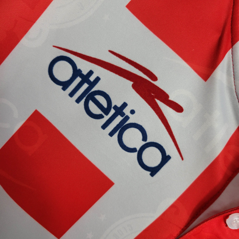 Camisa Chivas Guadalajara I 1994/1995 - Retrô Atlética - Branca com detalhes em vermelho e azul com todos os patrocínios