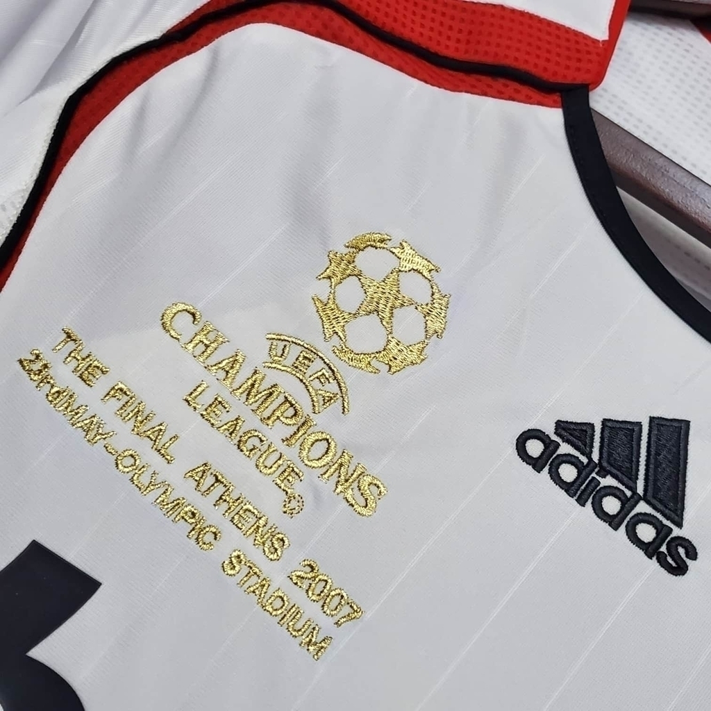 Camisa AC II Milan 2006/2007 - Retrô Adidas - Branca com detalhes em vermelho