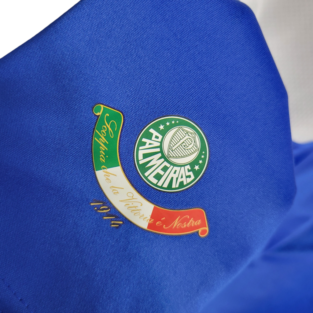 Camisa Palmeiras III 2019 Manga Longa - Retrô Adidas - Azul com detalhes em branco
