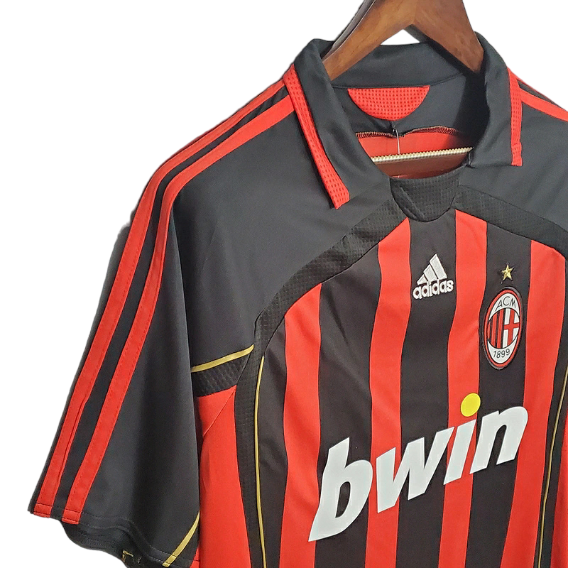 Camisa AC Milan I 2006/2007 - Retrô Adidas - Vermelha e preta