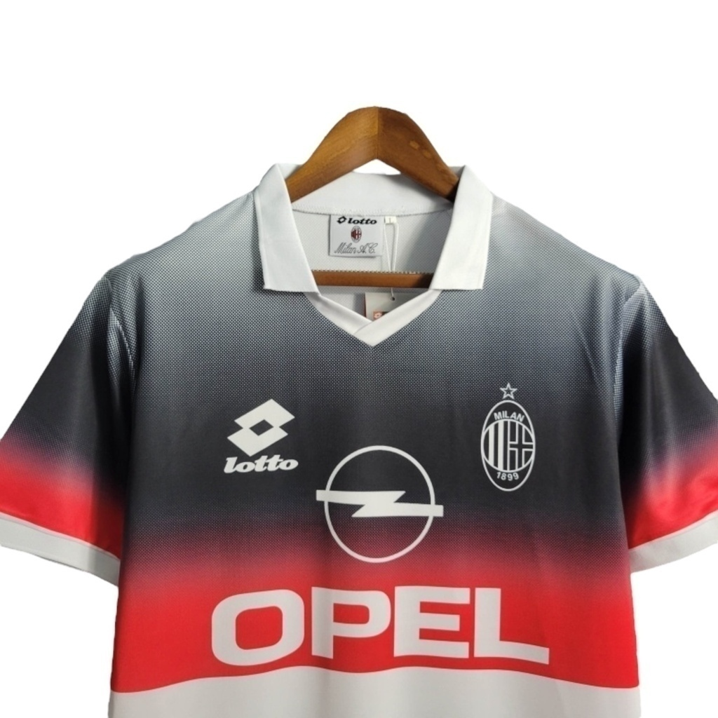 Camisa AC Milan Treino 1995/1996 - Retrô Lotto - Vermelha e preta