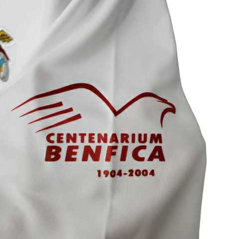 Camisa Benfica 2004/2005 - Retrô Adidas - Branca com detalhes em vermelho