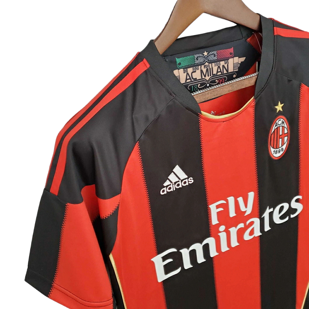 Camisa AC Milan I 2010/2011 - Retrô Adidas - Vermelha e preta