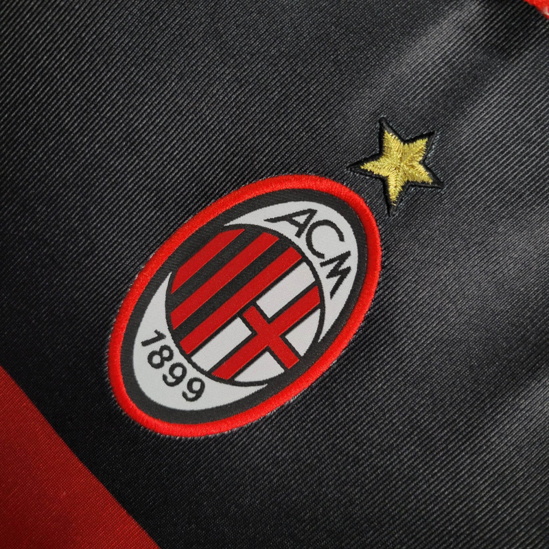 Camisa AC Milan III 1998/1999 - Retrô Adidas - Preta com detalhes em vermelho