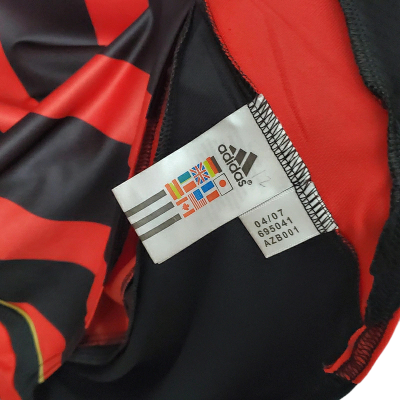 Camisa AC Milan I 2006/2007 - Retrô Adidas - Vermelha e preta