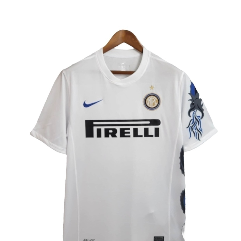 Camisa Inter de Milão II 2010/2011 - Retrô Nike - Branca com detalhes em azul