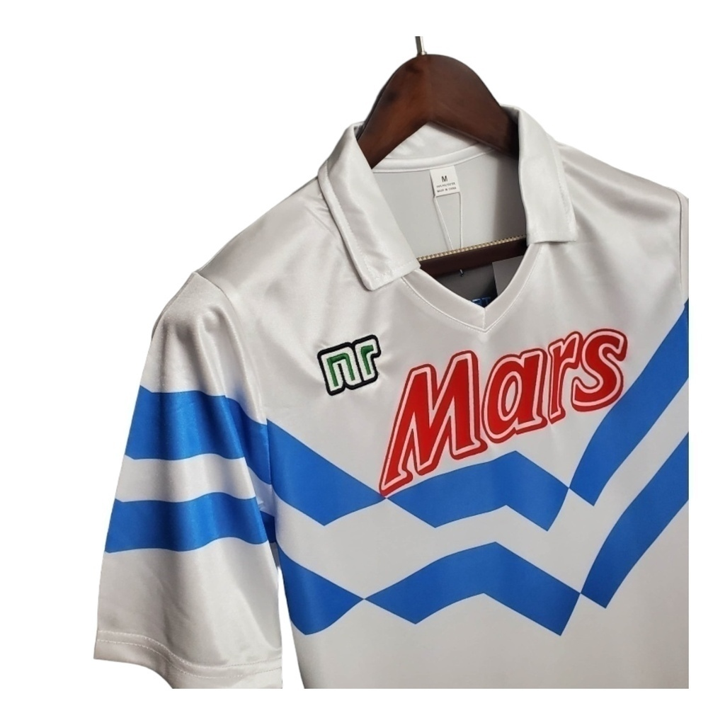 Camisa Napoli II 1988/1989 - Retrô Ennere - Branca com detalhes em azul