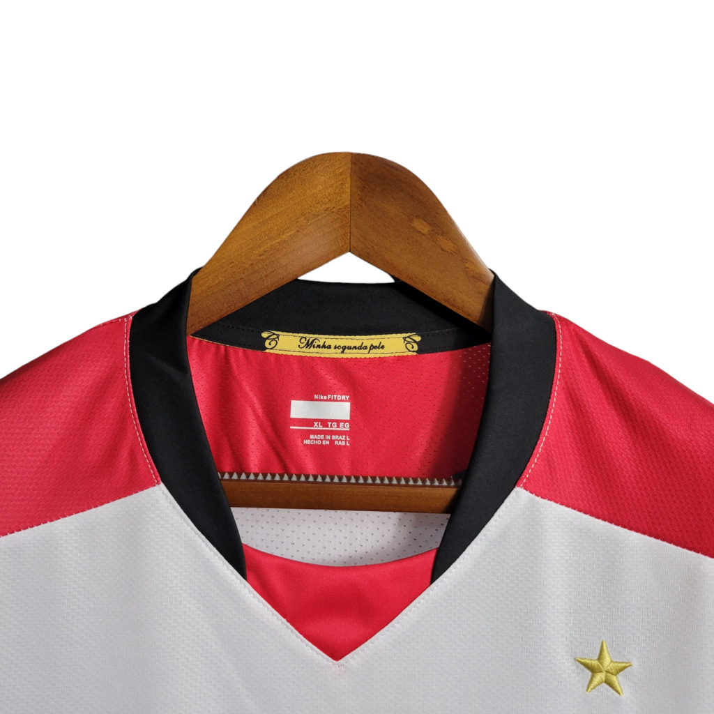 Camisa Flamengo II 2008/2009 - Retrô Nike - Branca com detalhes em vermelho patrocinio Lubrax