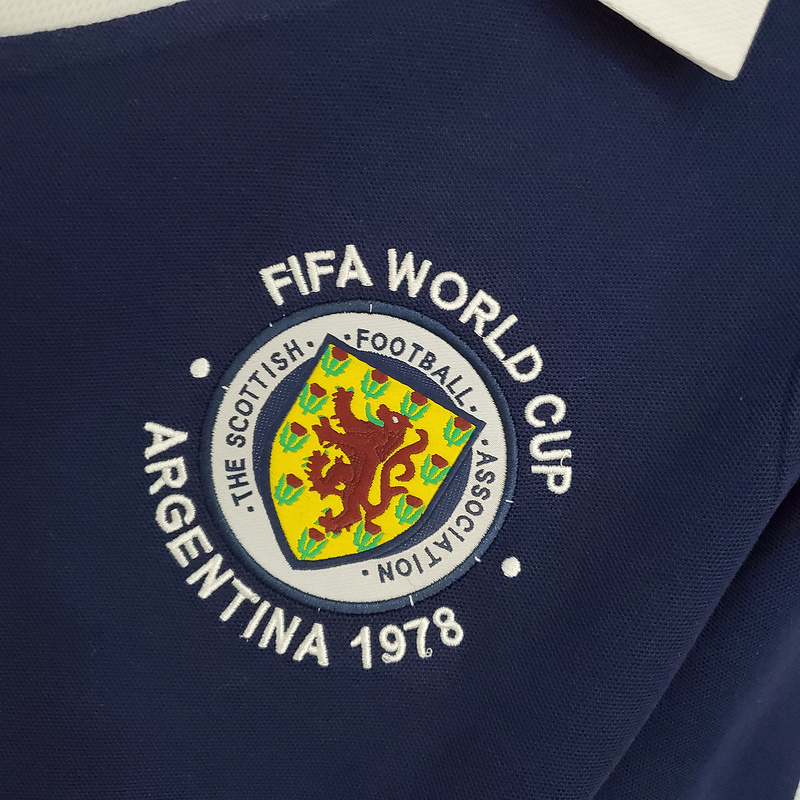 Camisa Seleção da Escócia 1978 - Retrô Umbro - Azul
