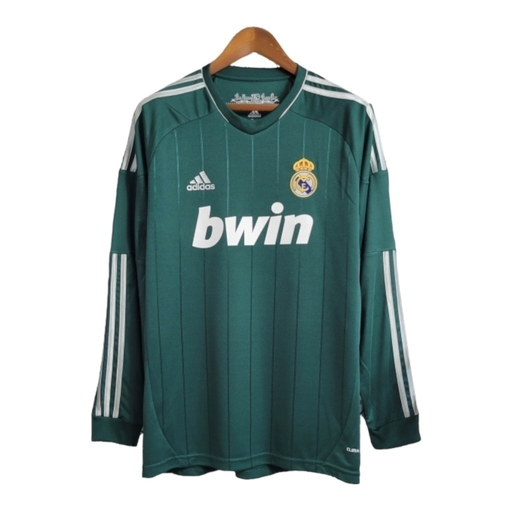 Camisa Real Madrid 2012/2013 Manga Longa - Retrô Adidas - Verde com detalhes em branco