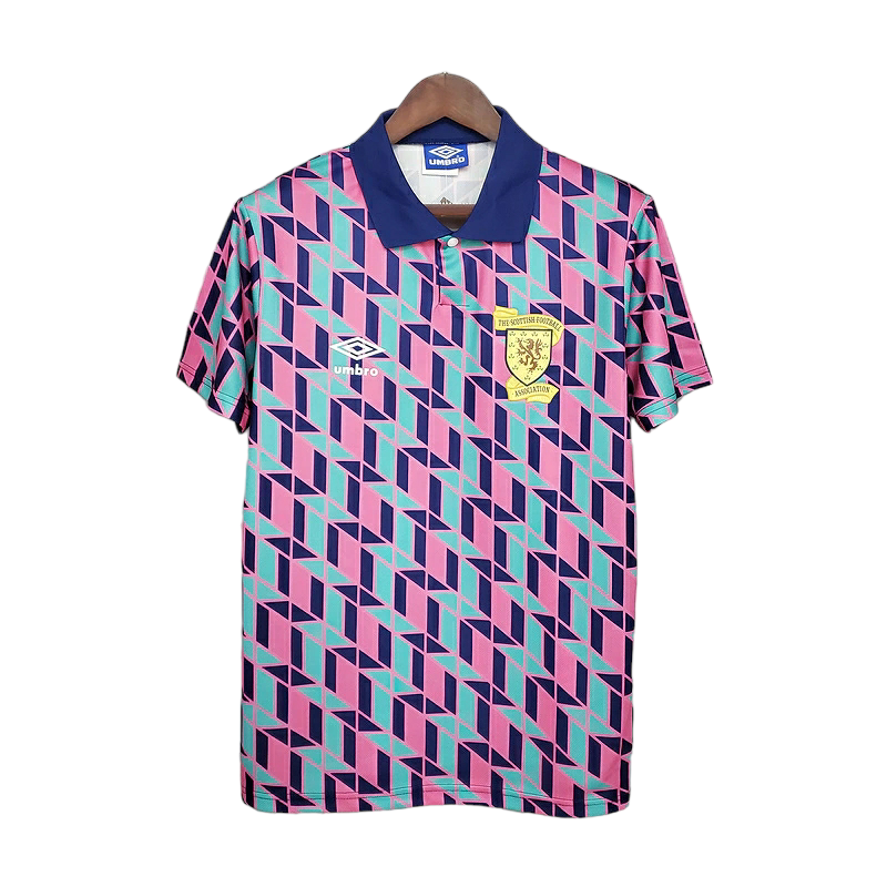 Camisa Seleção da Escócia 1988/1989 - Retrô Umbro - Rosa