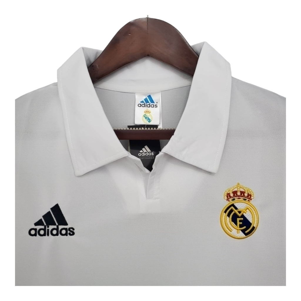 Camisa Real Madrid Champions League I 2002/2003 - Retrô Adidas - Branca