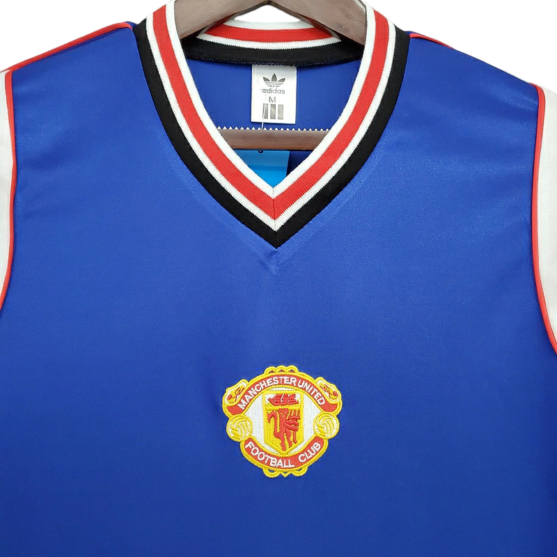 Camisa Manchester United 1985/1986 - Retrô Adidas - Azul