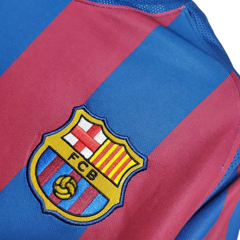 Camisa Barcelona I 2005/2006 - Retrô Nike - Azul e vermelha
