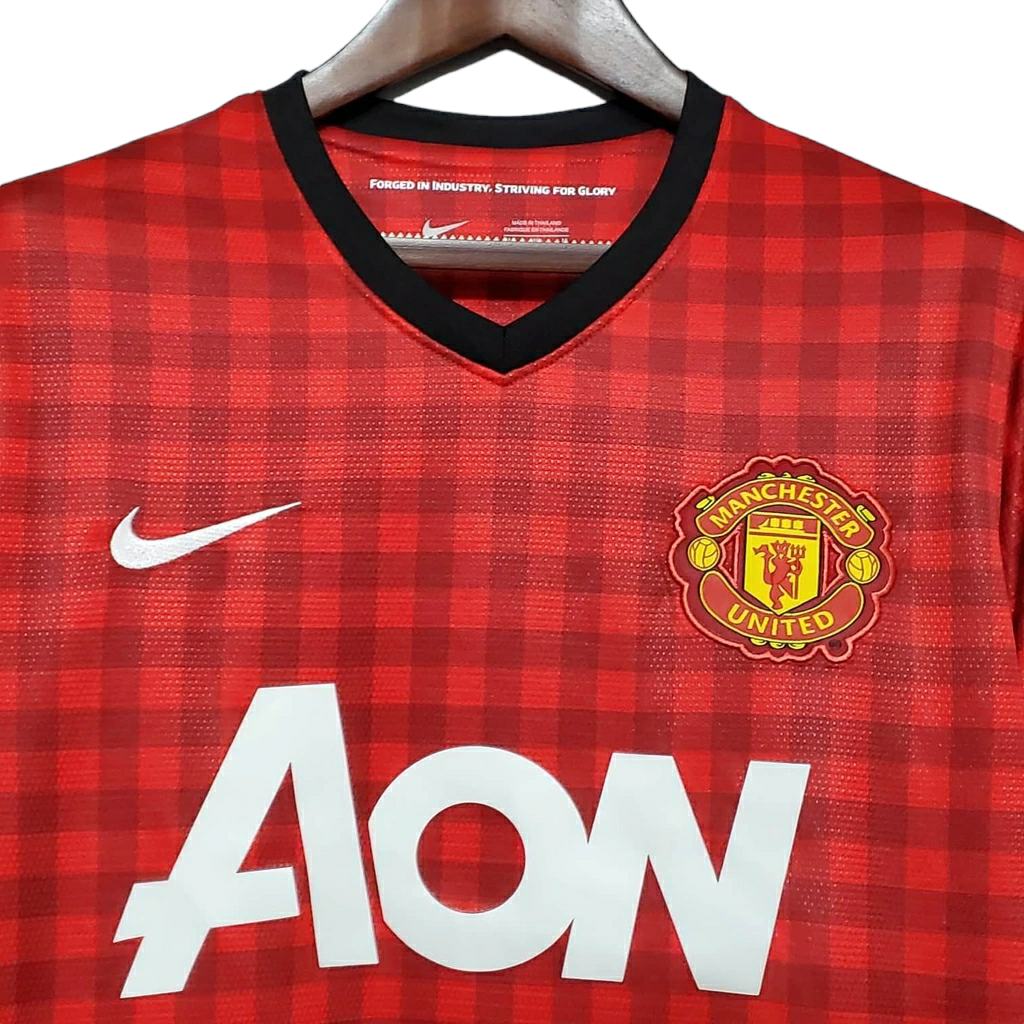 Camisa Manchester United 2012/2013 - Retrô Nike - Vermelha Xadrez
