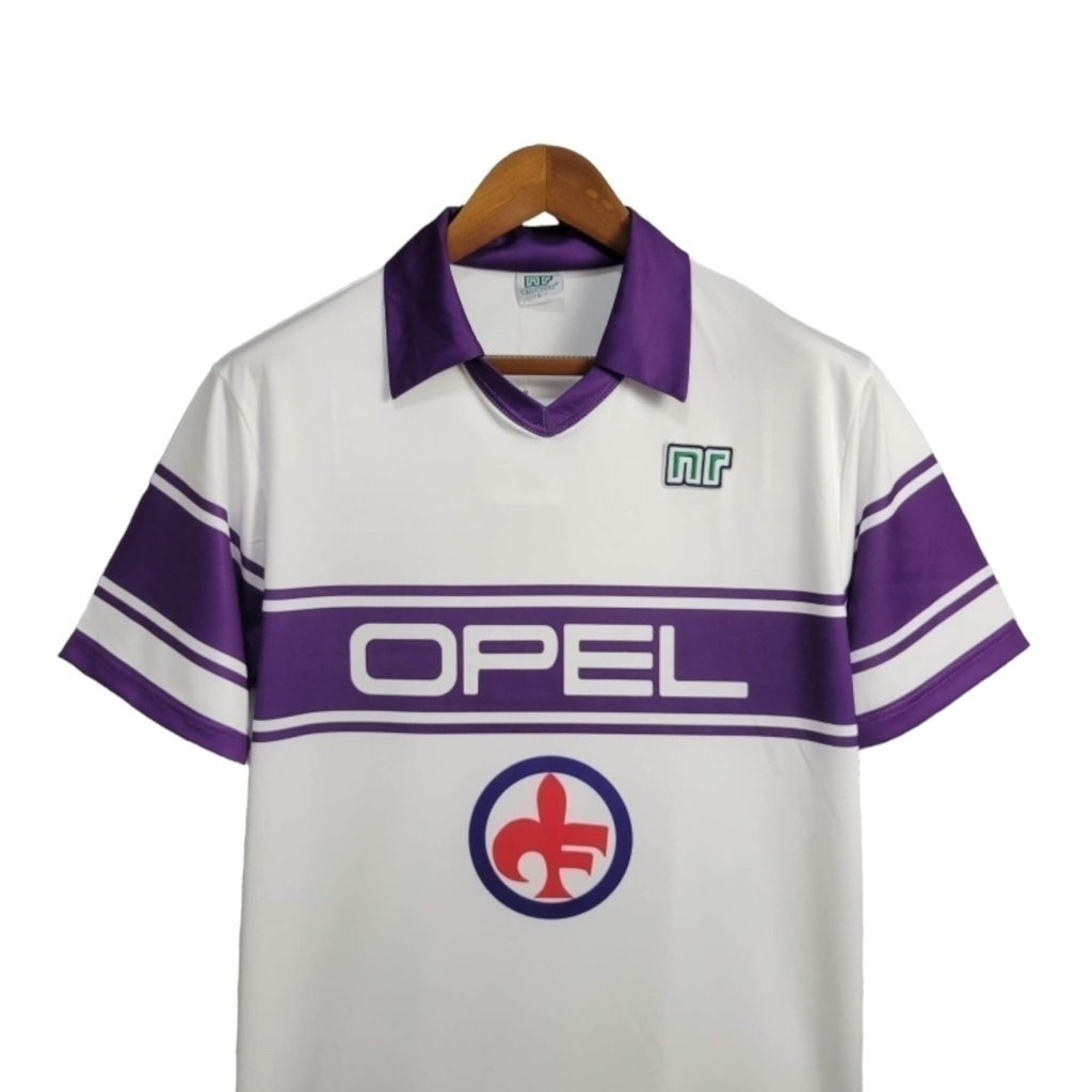Camisa Fiorentina II 1984/1985 - Retrô Ennere - Branca com detalhes em roxo