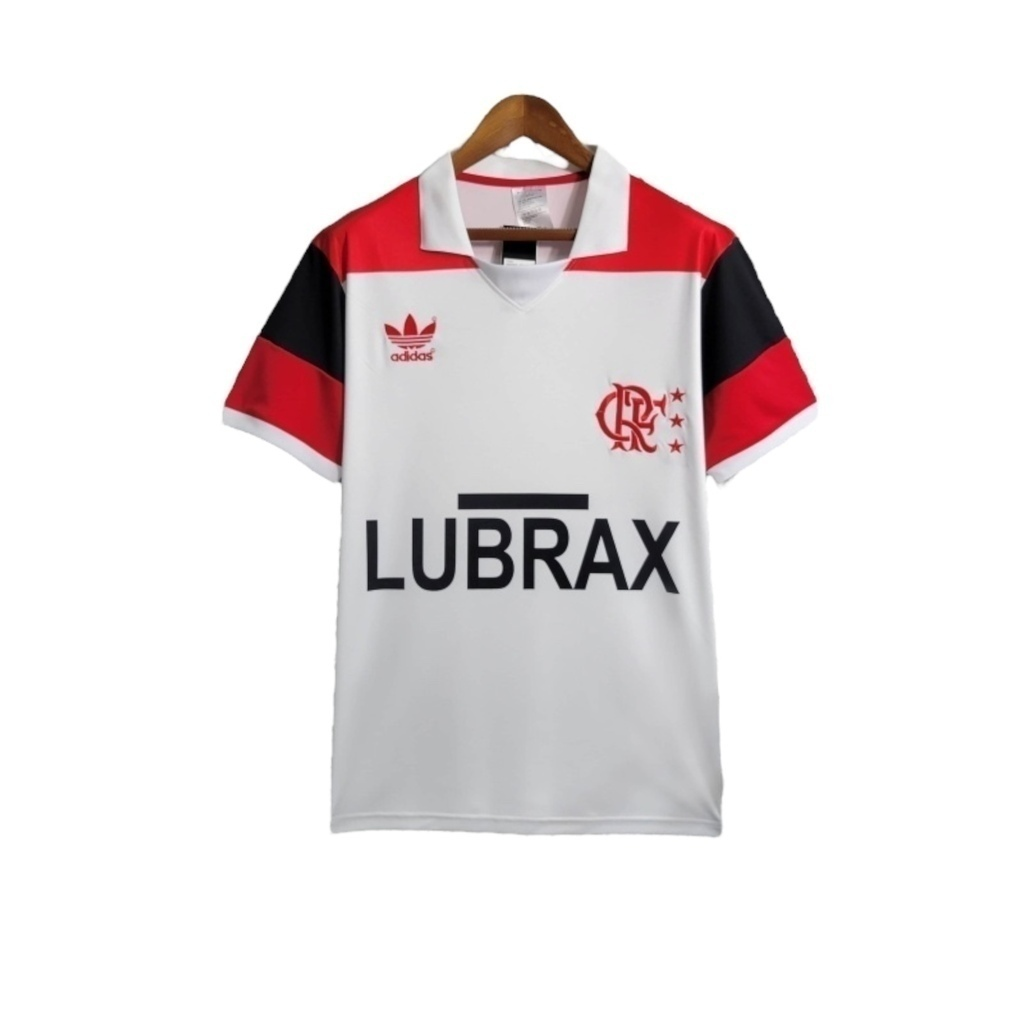 Camisa Flamengo II 1986 - Retrô Adidas - Branca com detalhes em vermelho