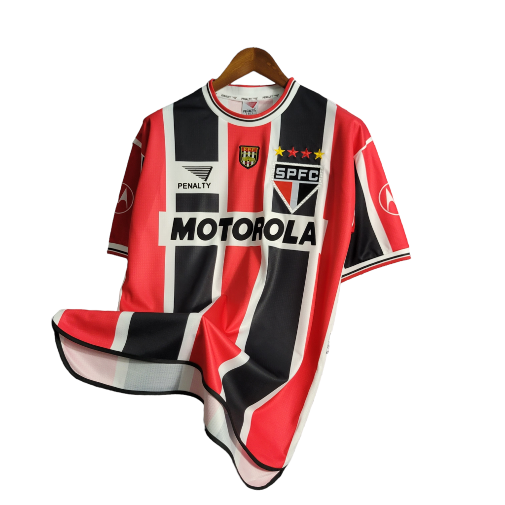 Camisa São Paulo II 2000 - Retrô Penalty - Tricolor com símbolo da Motorola