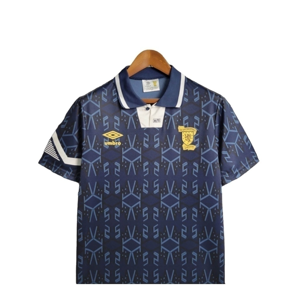 Camisa Seleção da Escócia II 1992/1993 - Retrô Umbro - Azul com detalhes em branco