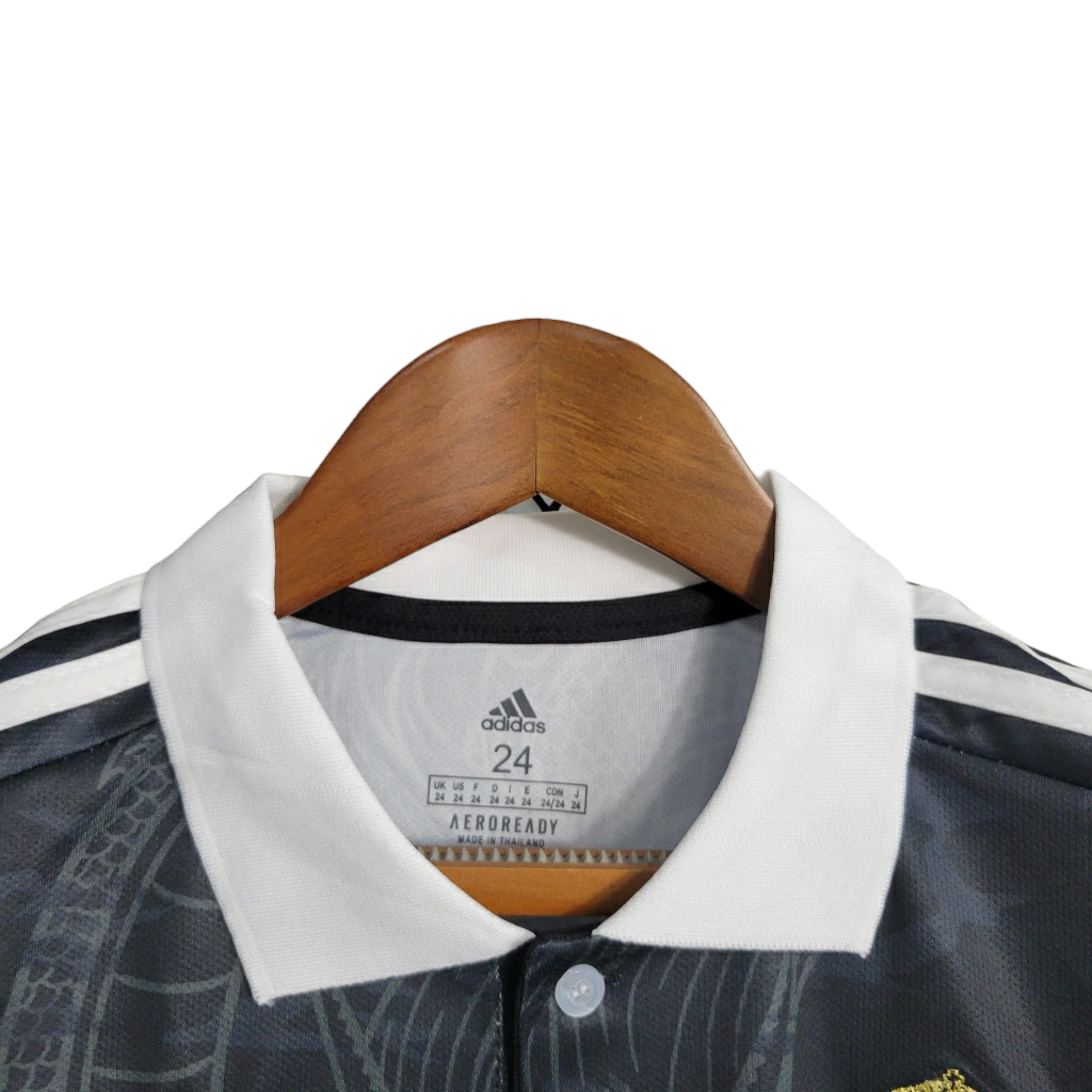 Conjunto Infantil Real Madrid II 2014/2015 - Retrô Adidas - Preto