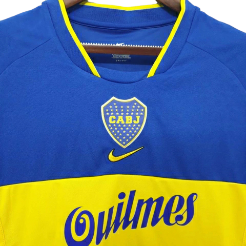 Camisa Boca Juniors 2001 - Retrô Nike - Azul com detalhes em amarelo