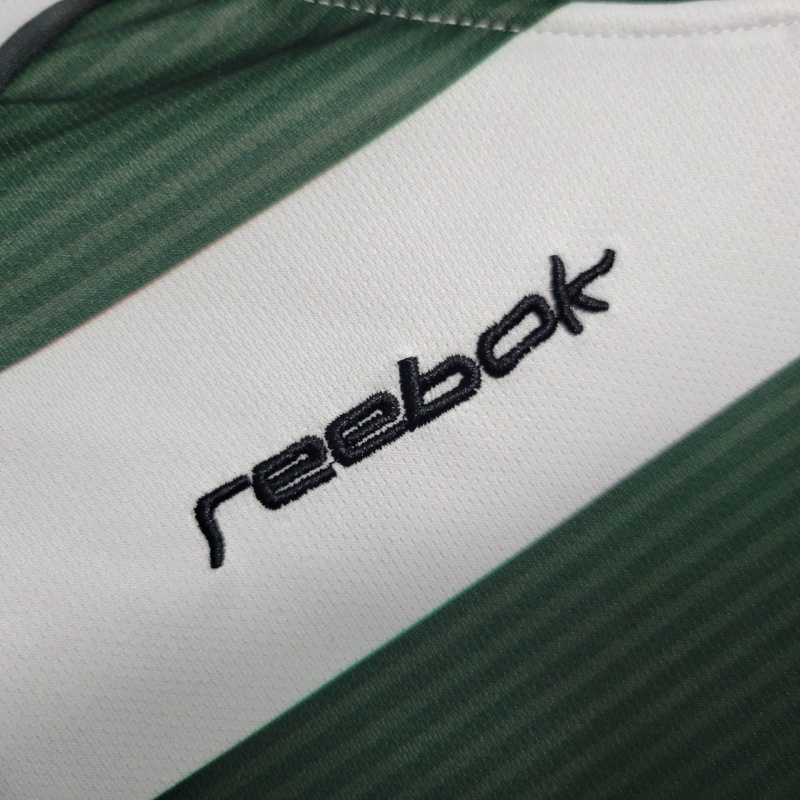 Camisa Sporting Lisboa I 2001/2003 Manga Longa - Retrô Reebok - Branca com detalhes em verde