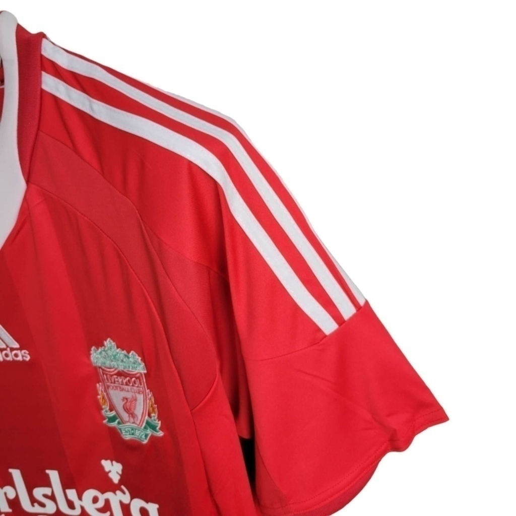 Camisa Liverpool Edição Champions League I 2008/2009 - Retrô Adidas - Vermelha com detalhes em branco