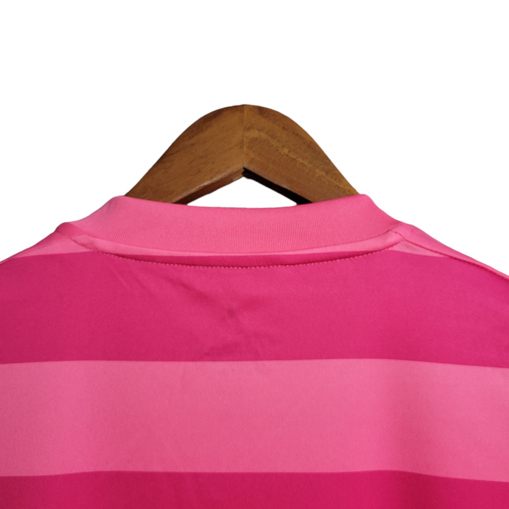 Camisa Flamengo Outubro Rosa 2022 - Retrô Adidas - Rosa em 2 tons e Símbolo em Branco
