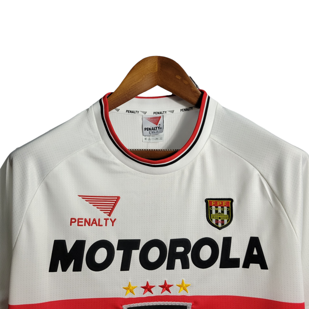 Camisa São Paulo I 2000 - Retrô Penalty - Branca com símbolo do Paulistão