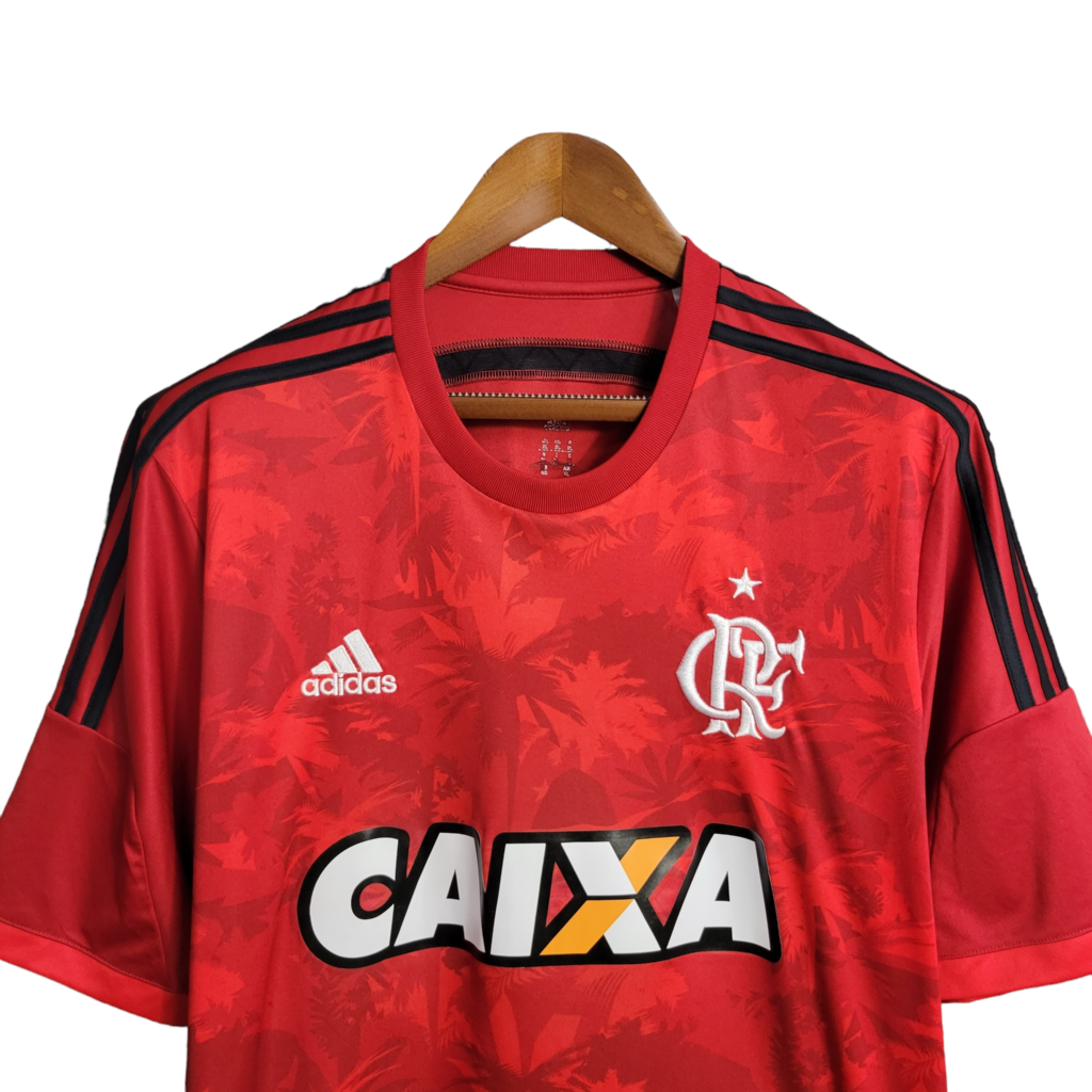 Camisa Flamengo I 2014 - Retrô Adidas - Vermelha com detalhes em preto e branco