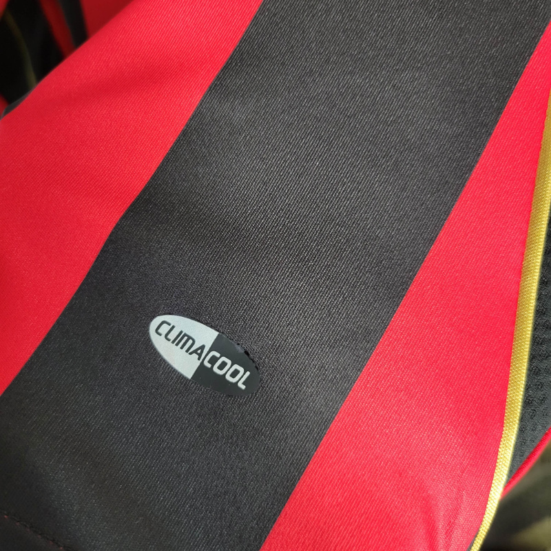 Camisa AC Milan I 2006/2007 Manga Longa - Retrô Adidas - Preta e vermelha