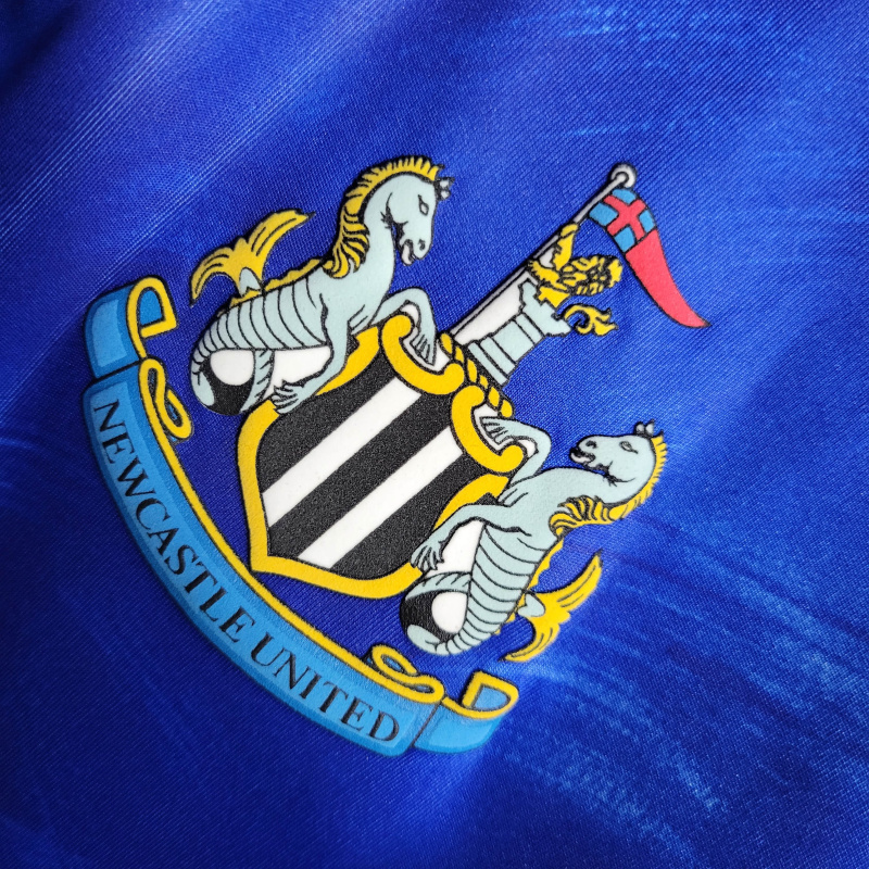 Camisa Newcastle II 1993/1995 - Retrô Asics - Azul com detalhes em preto