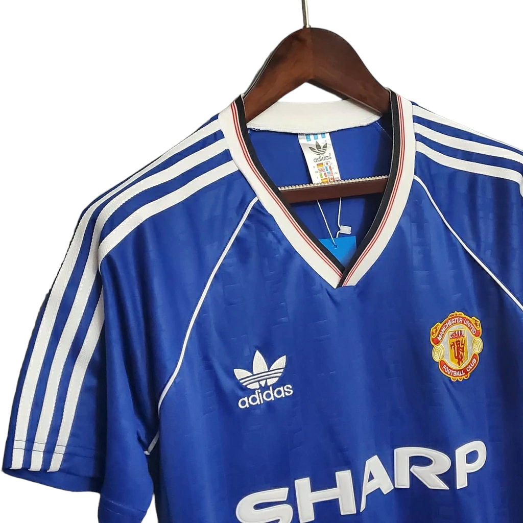 Camisa Manchester United 1988/1990 - Retrô Adidas - Azul