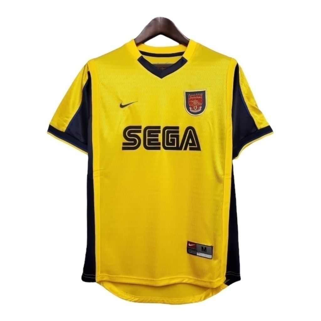 Camisa Arsenal II 1999/2000 - Retrô Nike - Amarela com detalhes em azul