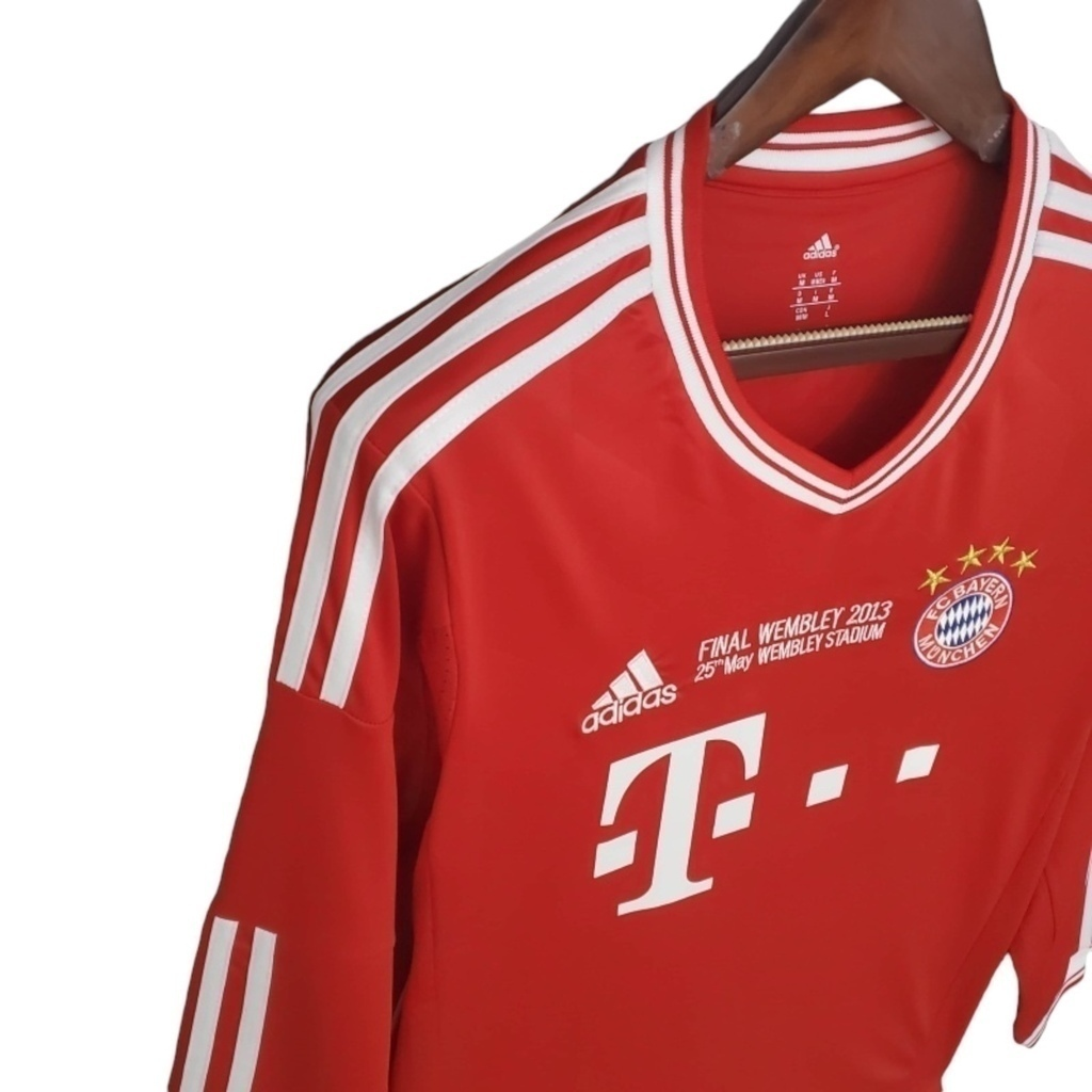 Camisa Bayern Munich I 2013/2014 Manga Longa - Retrô Adidas - Vermelha