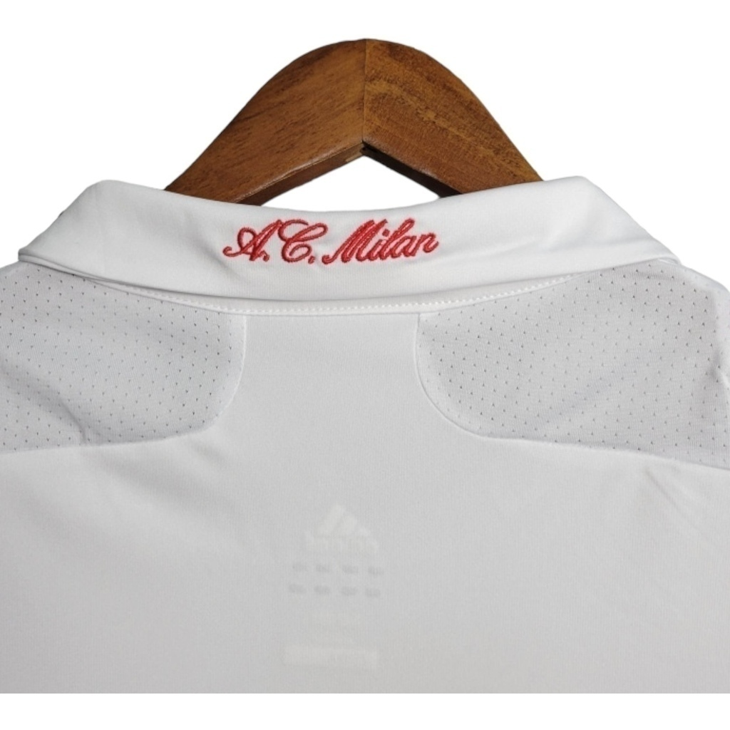 Camisa AC Milan II 2007/2008 - Retrô Adidas - Branca com detalhes em vermelho e preto