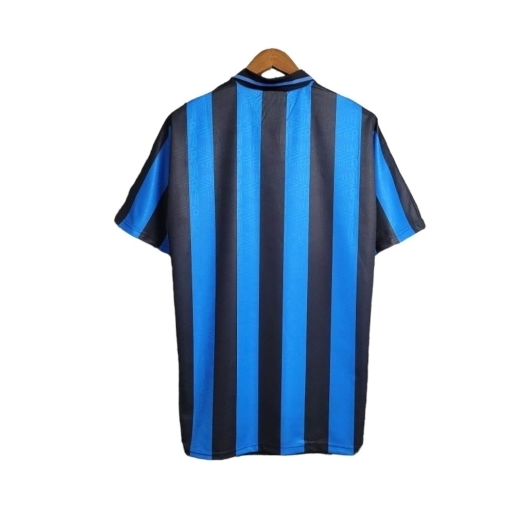 Camisa Inter de Milão I 1992/1993 - Retrô Umbro - Azul e preta