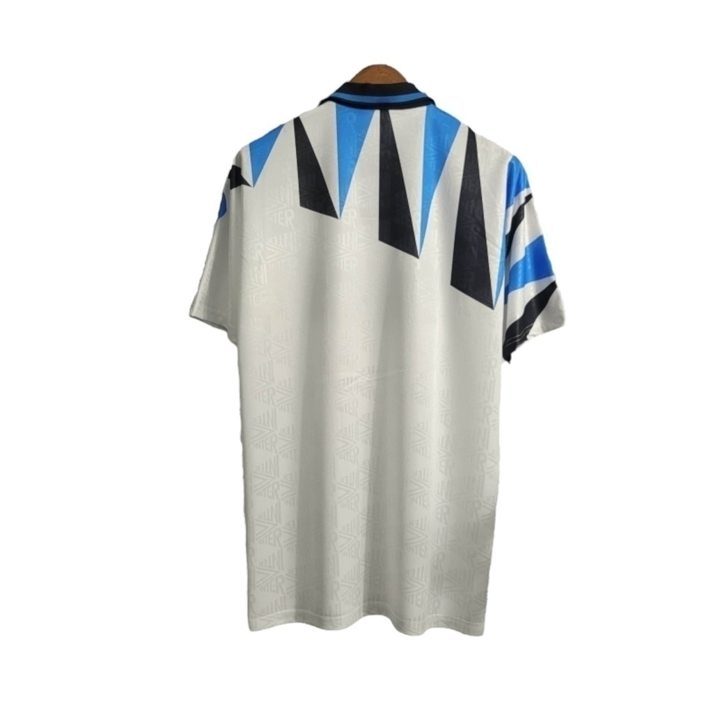 Camisa Inter de Milão II 1992/1993 - Retrô Umbro - Branca com detalhes em azul e preto