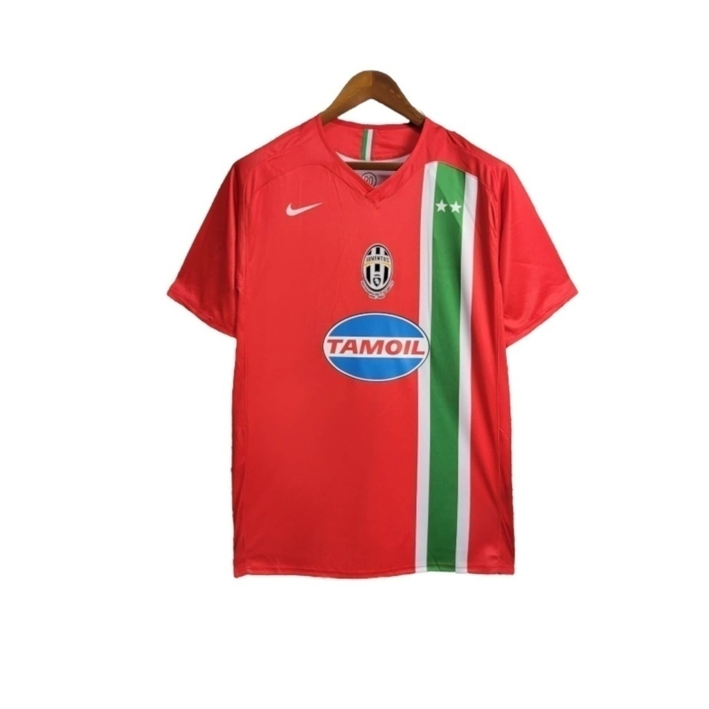 Camisa Juventus II 2005/2006 - Retrô Nike - Vermelha com detalhes em verde e branco