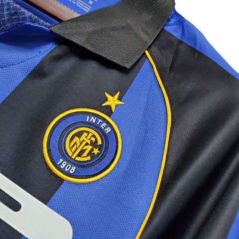 Camisa Inter de Milão I 2001/2002 - Retrô Nike - Azul e preta