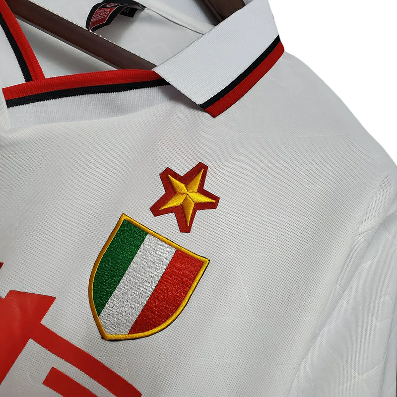 Camisa AC Milan II 1993/1994 - Retrô Lotto - Branca com detalhes em vermelho